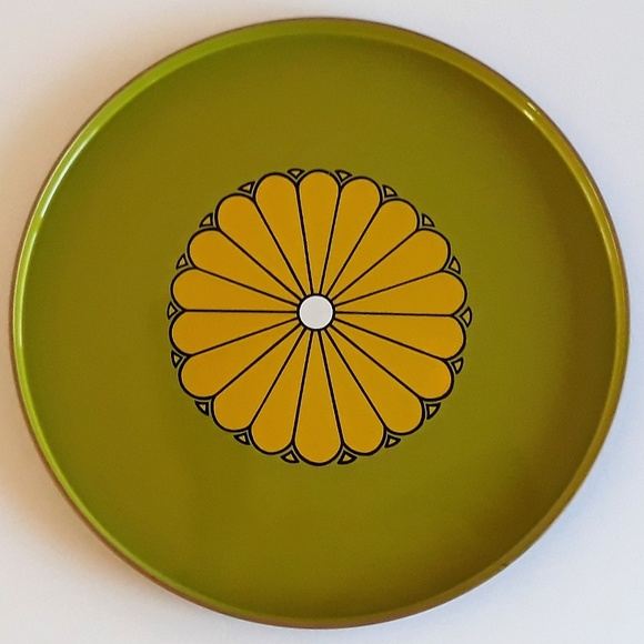 Takahashi Other - Takahashi yellow floral green/black metal tray